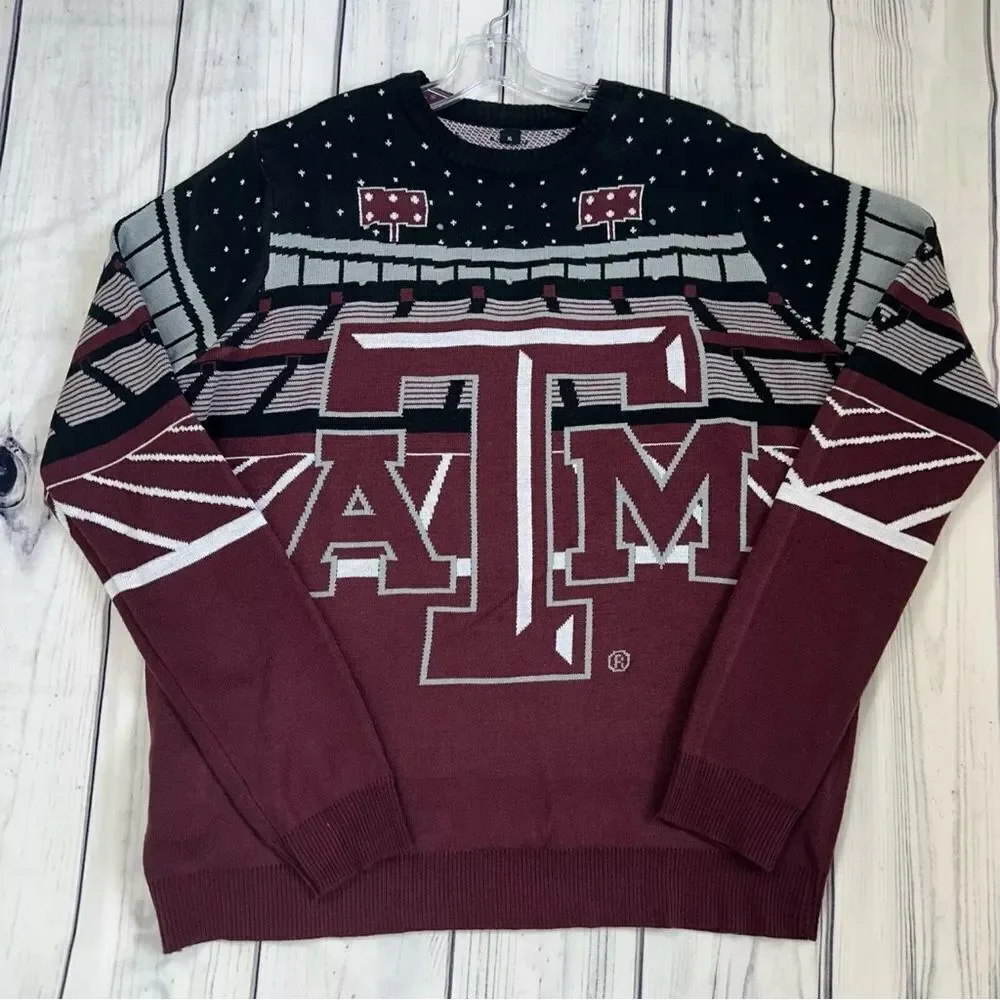 Texas A&M Aggies College Football Ugly Christmas Sweater Lights Up Size XL Party